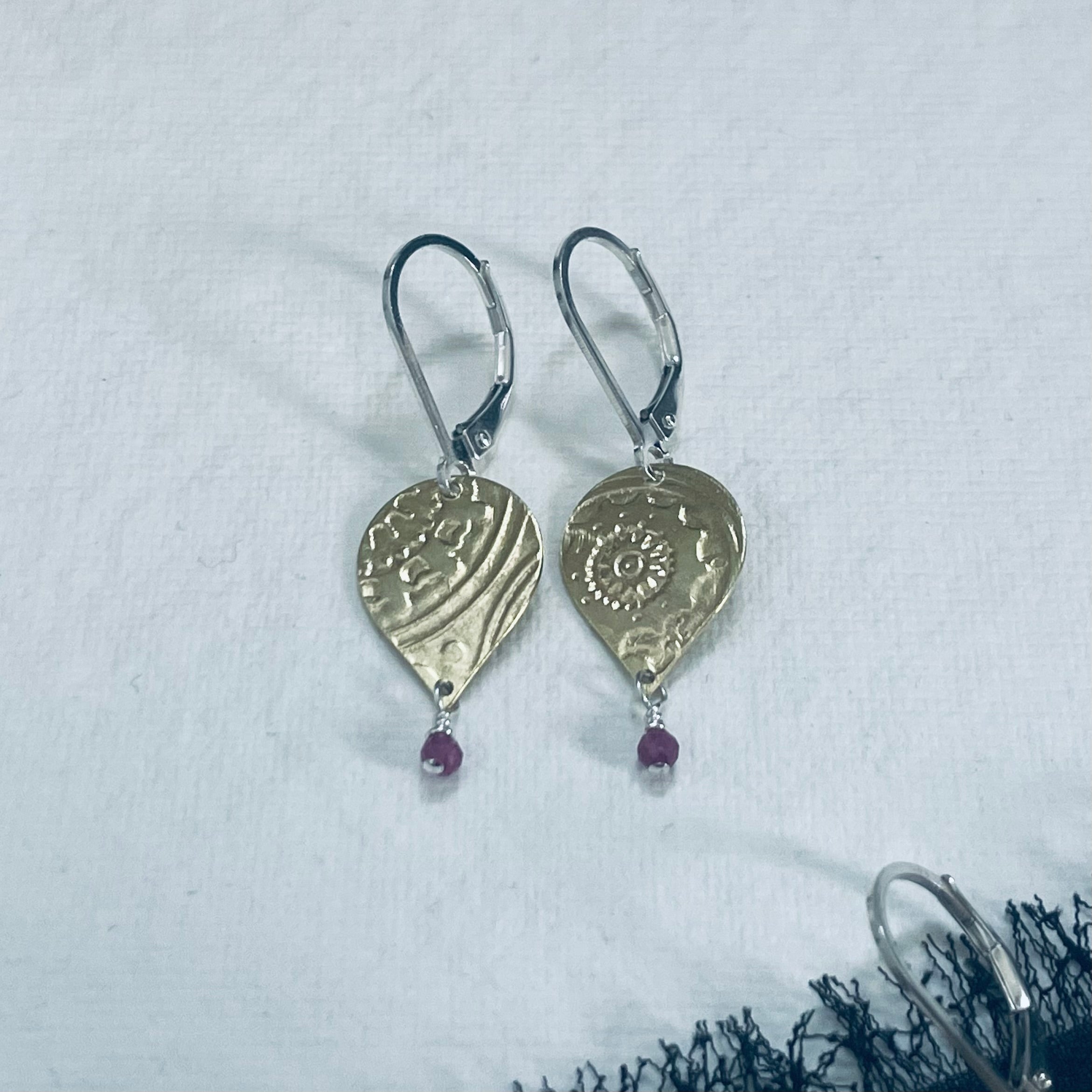 Paisley Petal Earring with Ruby