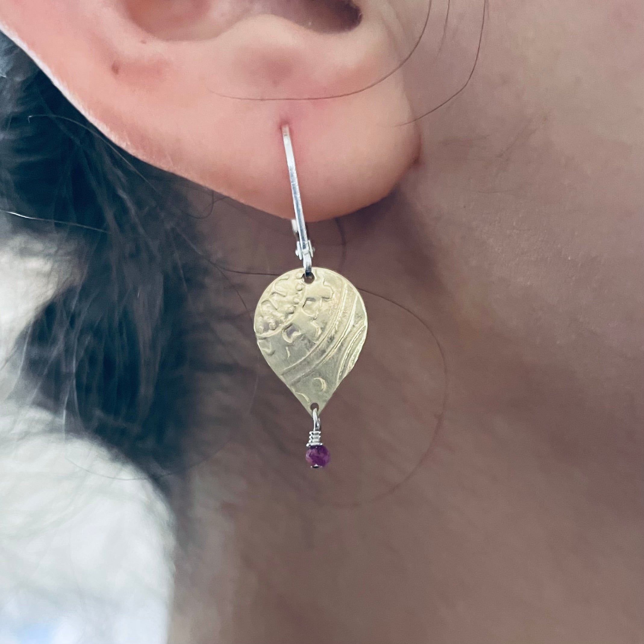 Paisley Petal Earring with Ruby