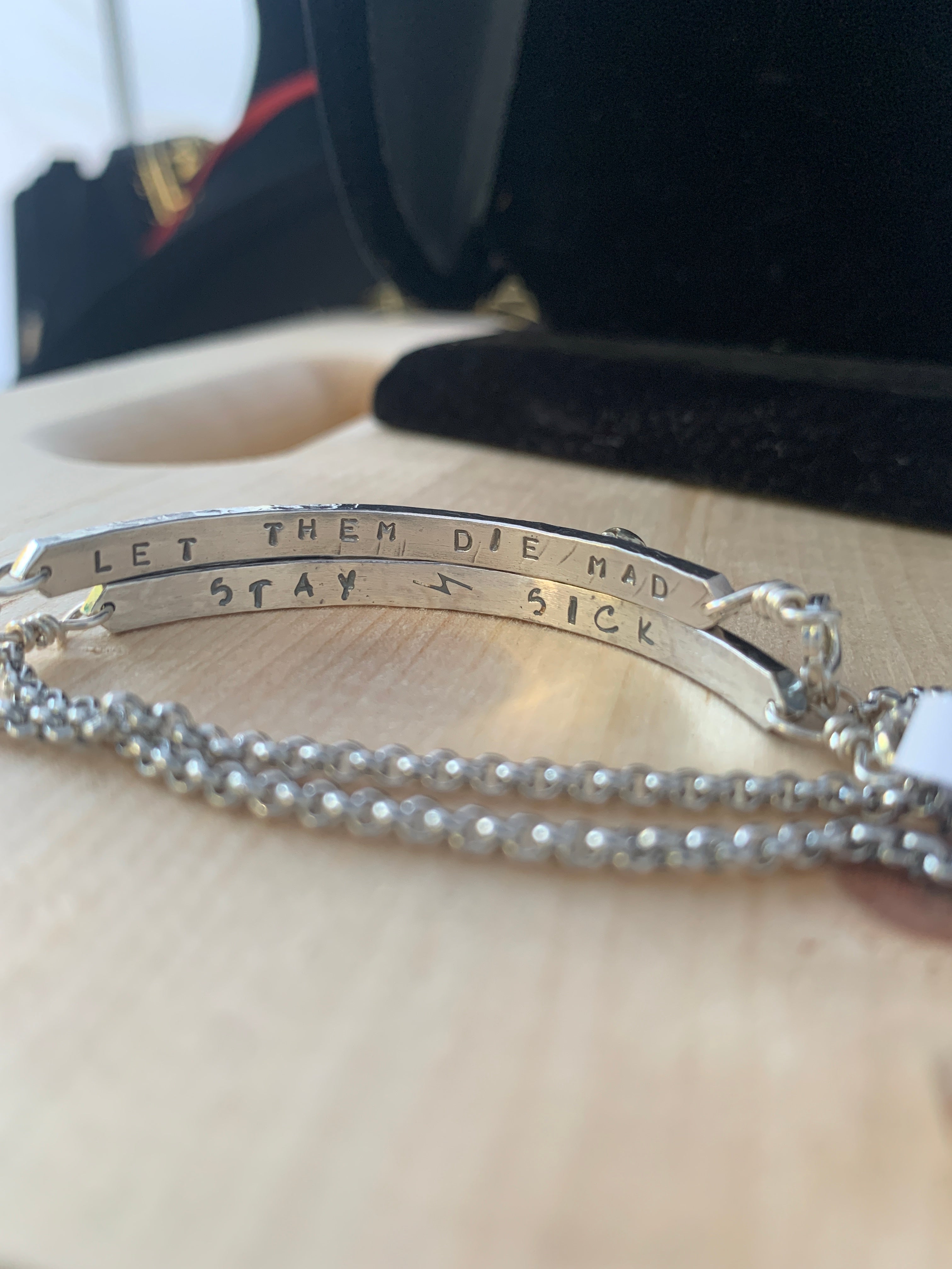 Let Them Die Mad Sterling Silver ID Bracelet