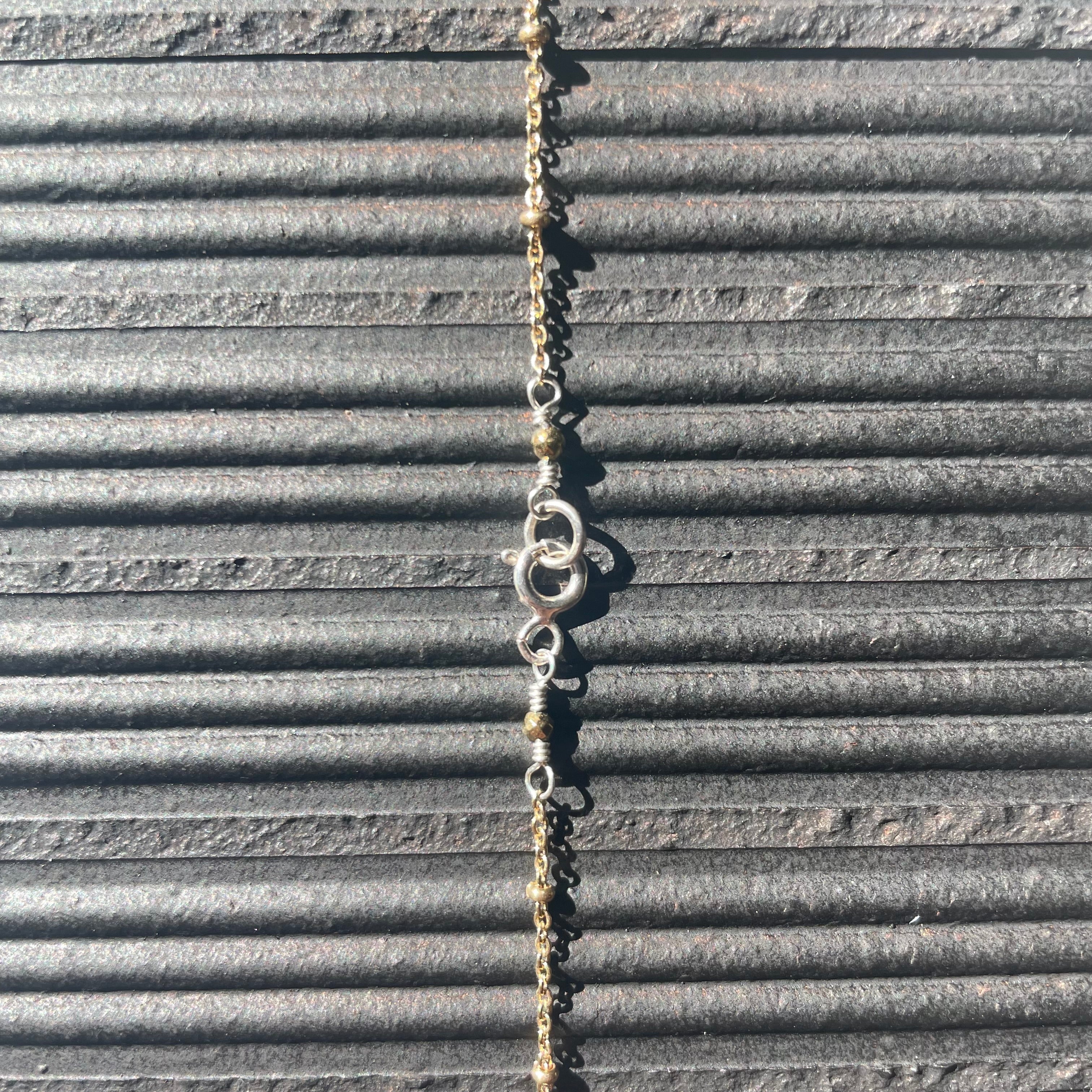 Brass Chevron and Lapis Necklace