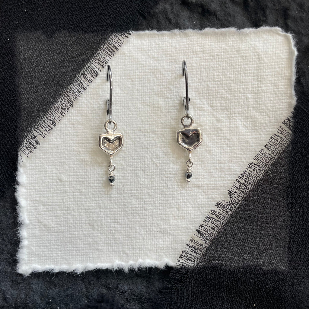 Chevron Hematite Drop Earrings