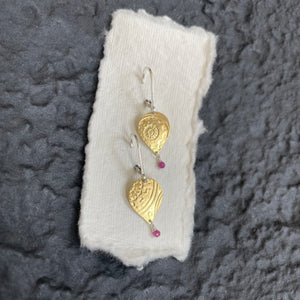 Paisley Petal Earring with Ruby