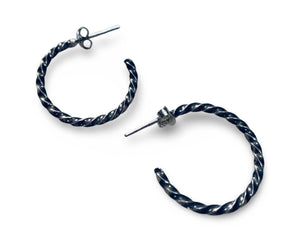 Twisted Sterling Silver Hoops