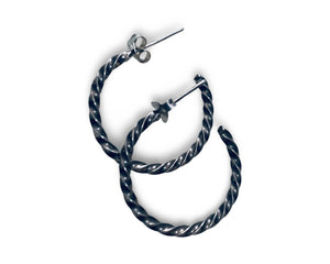 Twisted Sterling Silver Hoops
