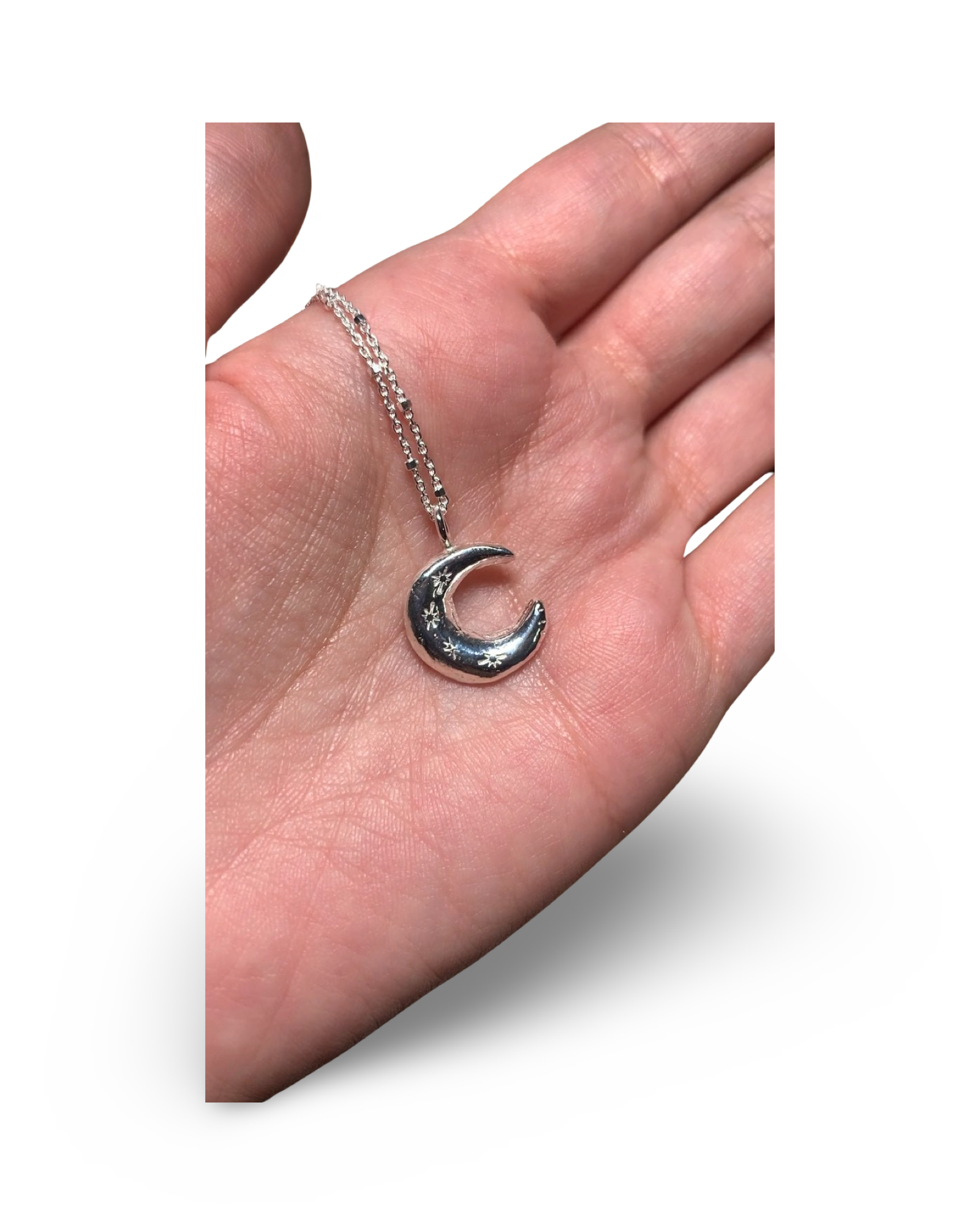 Sterling Silver Crescent Moon Pendant