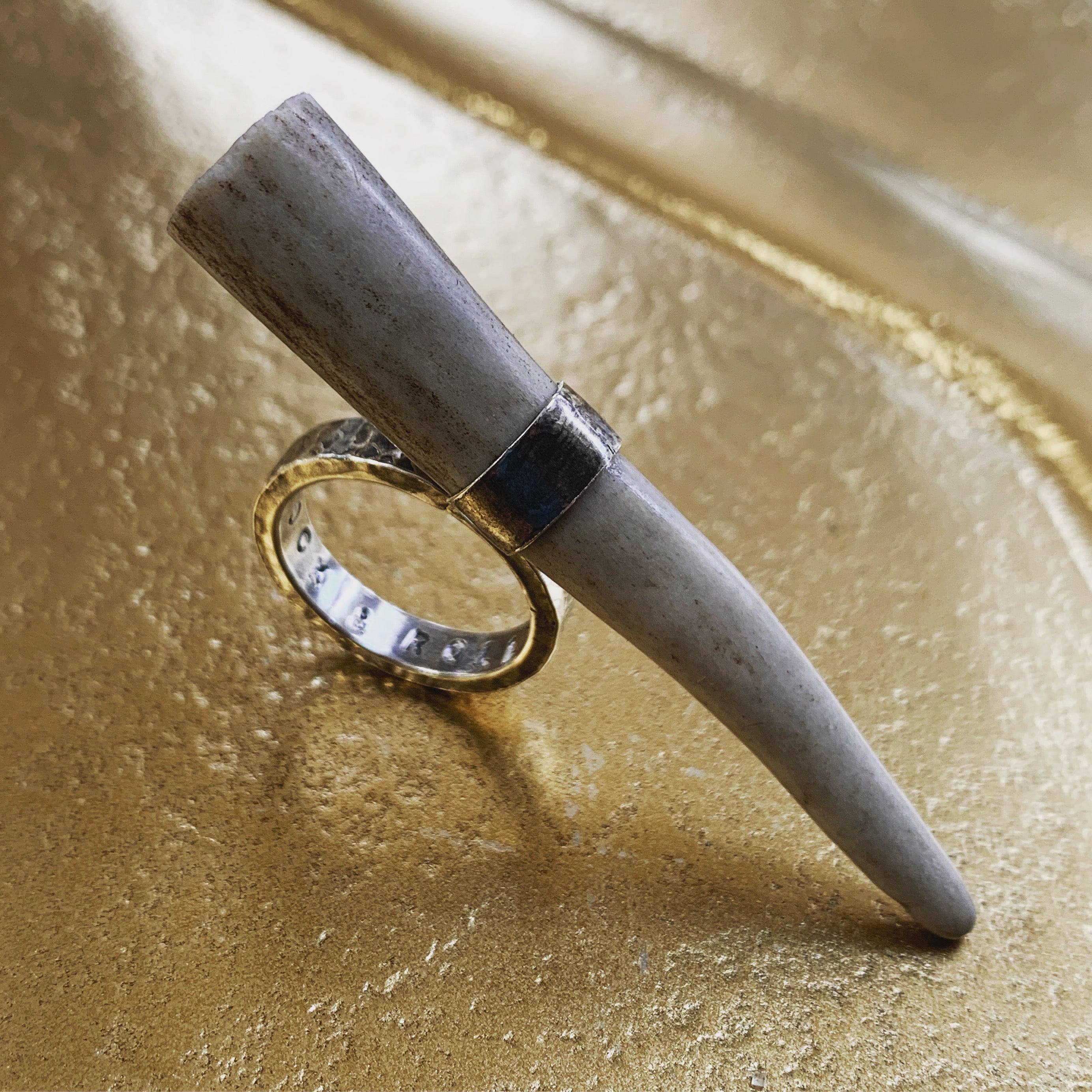 Sterling Silver and Deer Antler Ring