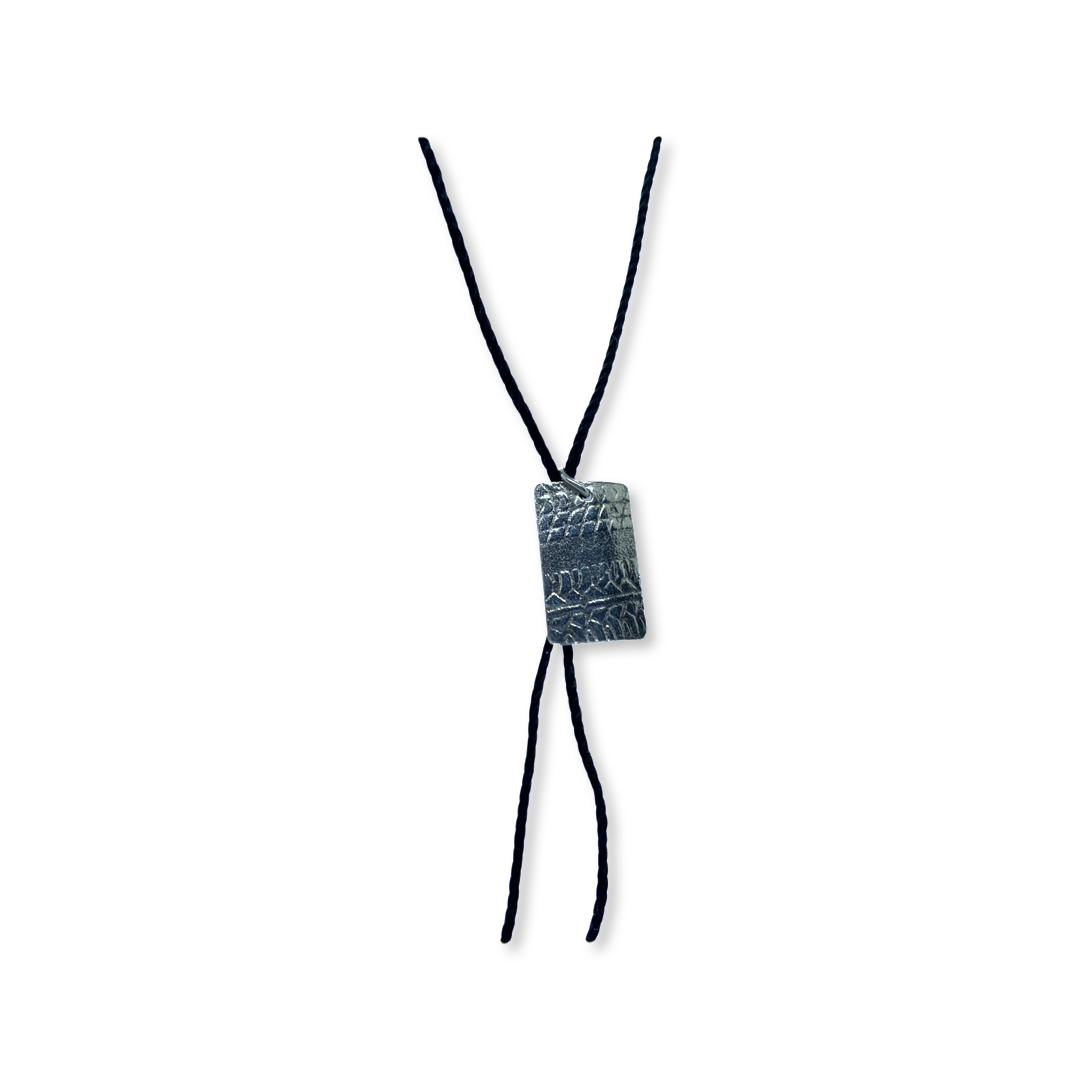 Tire Tracks Charm Necklace * Fine Silver * Bolo Tie