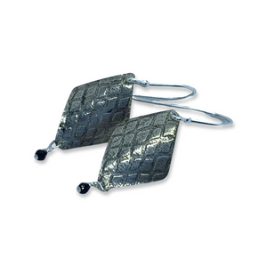 Diamond Backed Sterling Snakeskin Earrings