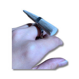 Sterling Silver and Deer Antler Ring
